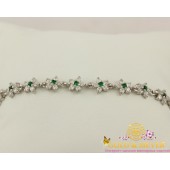 Серебряный браслет цветочки р10085з